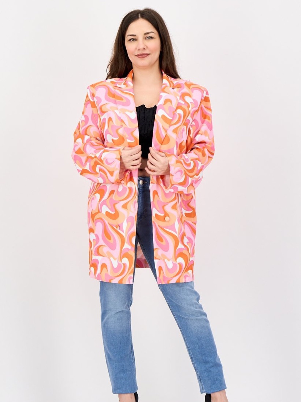 ASOS Design NWT x Millie Collection Funky Swirl Blazer